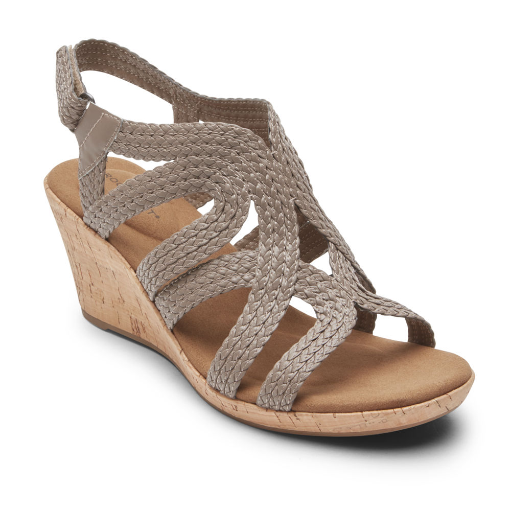 Rockport Singapore Womens Sandals - Briah Braided Grey - AB9851327